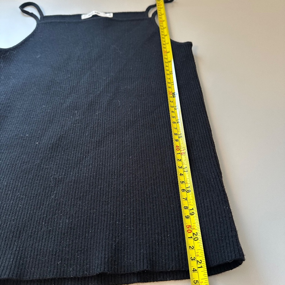 MOD REF Square Neck Ribbed Tank Top in Black | Size Small - Picture 7 of 8
